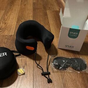 Spuer Travel Pillow Memory Foam With Case, Eye Mask And Ear Plugs Brand New